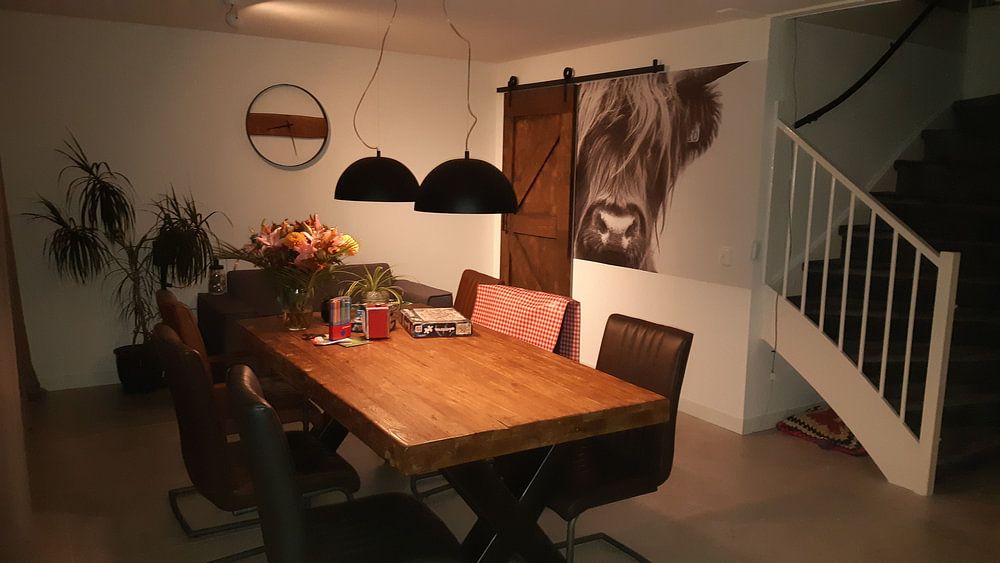 Portrait Scottish Highlander black and white  by Sandra van Kampen 