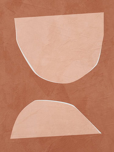 Abstract, organic-geometric modern art in earth tones