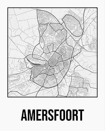 Amersfoort – Stadtplan / Lageplan in Schwarz-Weiß von Marco Hoogma