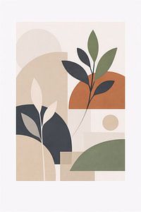 Abstract Botanical Balance in Earthy Modern Shapes