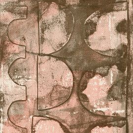 Bold abstract shapes – monotype in warm neutrals by Dina Dankers