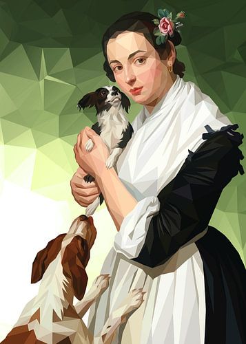 Een jonge dame met twee honden