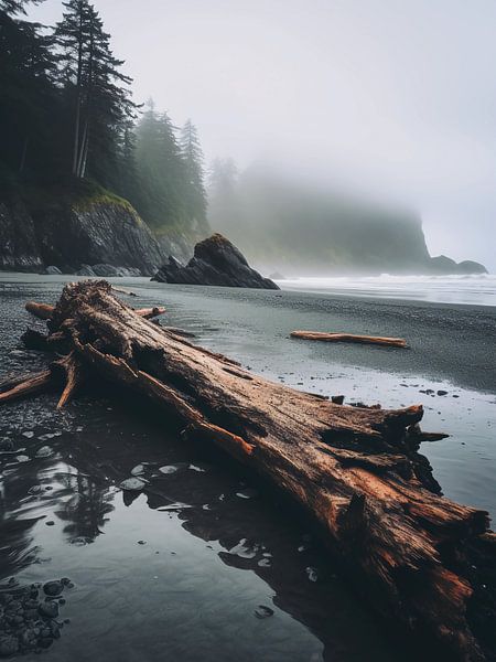 foggy lake by haroulita