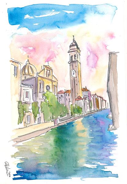 San Giorgio dei Greci Schiefer Campanile in Venedig von Markus Bleichner