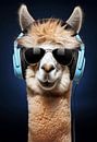 Alpaca luistert naar muziek... van Ans Bastiaanssen thumbnail