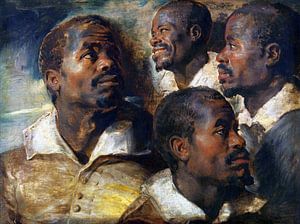 Peter Paul Rubens, Vier Studien eines Mohrenkopfes - 1616 von Atelier Liesjes