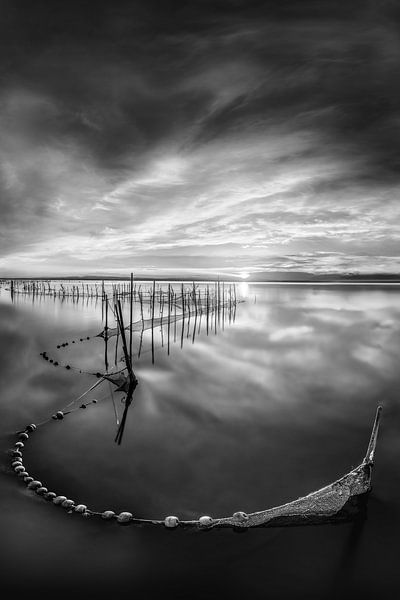Coucher de soleil noir et blanc par Manfred Voss, Photographie Noir et Blanc