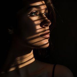 Schaduw: Portret van een vrouw van Poster Art Shop