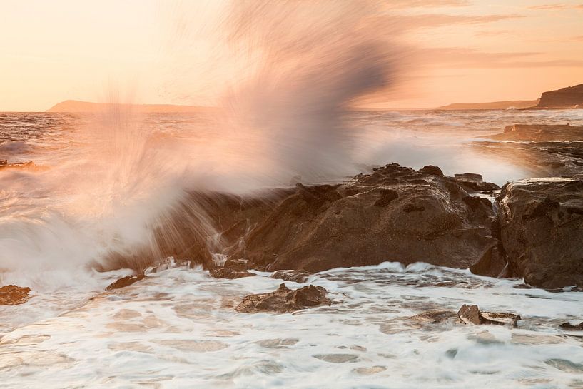 Zonsondergang bij Kilcunda Rocks Beach in Victoria - Australië van Jiri Viehmann