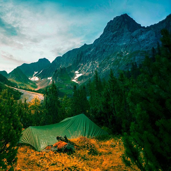 Under the protection of the mountains by Mad Dog Art