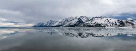 Panorama de Grand Teton avec reflets sur Leon Brouwer