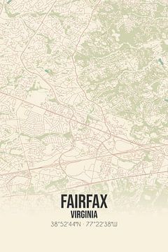 Carte ancienne de Fairfax (Virginie), USA. sur Rezona