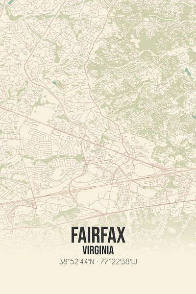 Vintage map of Fairfax (Virginia), USA. by Prints of Place