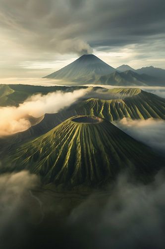Volcanic crater ahead