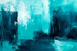 Abstract waves in blue-green by Poster Art Shop