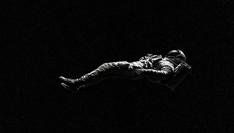 Slapende astronaut in de ruimte panorama van TheXclusive Art