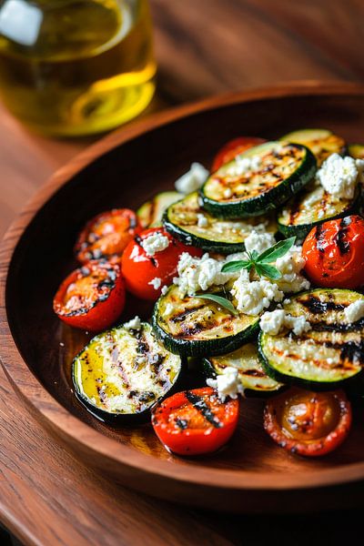 Grilled vegetables with cheese - a gourmet delight by Poster Art Shop