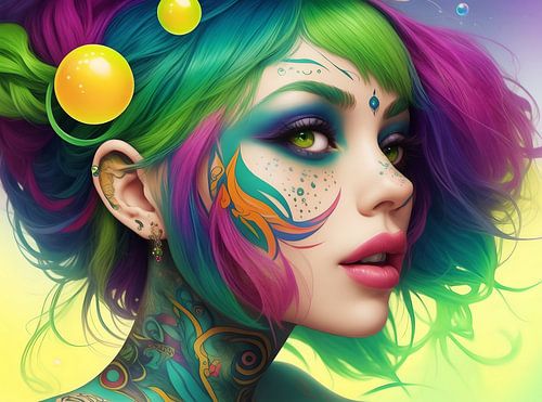 De kleurrijke vrouw V