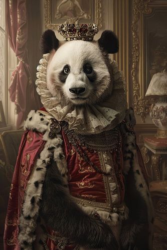 Koninklijke panda in barokstijl