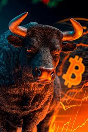 Bulle mit Bitcoin-Chart – Finanzsymbolik von Poster Art Shop