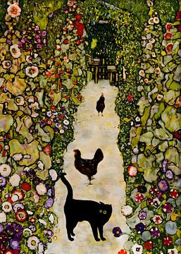 Cat Poster Famous Klimt by Outdoor Way