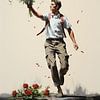 Banksy Poster Print Impression d'art Bouquet de fleurs sur Niklas Maximilian