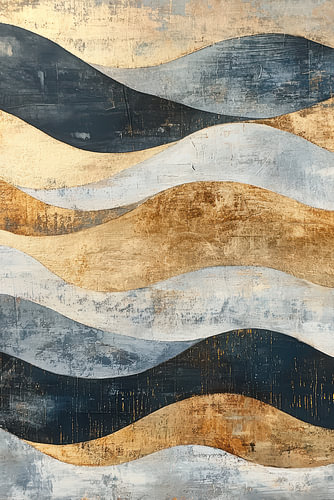 Moderne abstrakte Landschaft mit fließenden Schichten