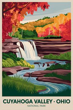 Cuyahoga Valley - Ohio Vintage Reisposter van Poster Art Shop