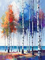 Trees on the shore abstract-05