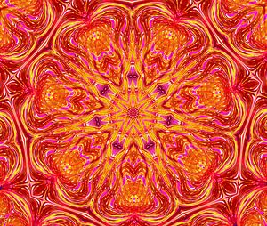 Wildblume (Retro-Figur in Rot und Orange)