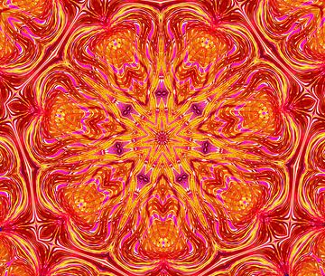 Wild Flower (Retro figuur in rood en oranje) van Caroline Lichthart
