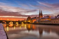 Regensburg bij zonsopgang van Thomas Rieger thumbnail