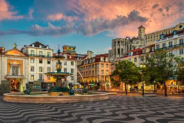 Rossio square in Lisbon, Portugal by Michael Abid