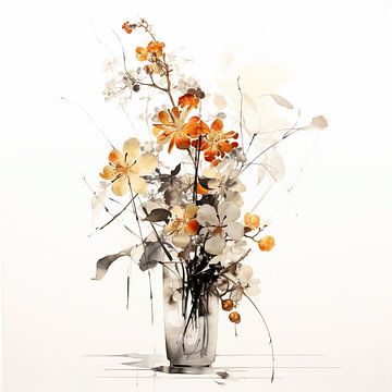 Bouquet of flowers vase filigree elegant still life calm relaxed by gm_designs