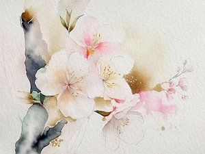 Blüte der japanischen Zierkirsche, Serie Flora und Fauna in Pastell
