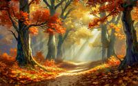 Herfst in een eikenbos