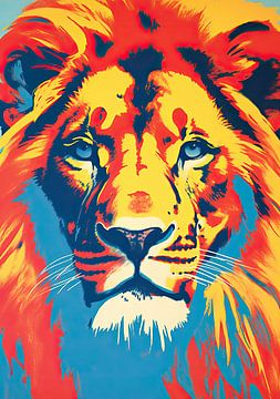 Pop Art Poster Leeuw van Niklas Maximilian