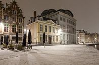 Bei Schneefall auf der Graslei von Gent von Marcel Derweduwen Miniaturansicht