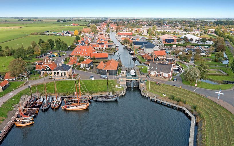 Aerial view of the town of Workum in Friesland by Eye on You