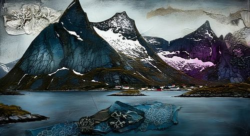 Lofoten Fjord in de winter