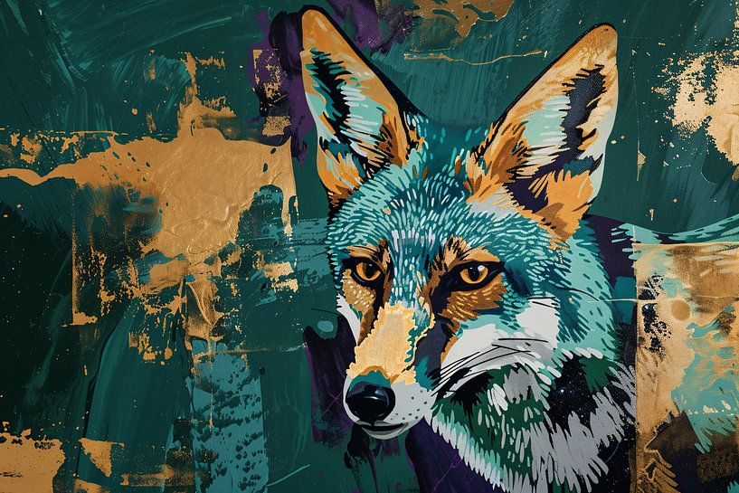Abstrakte Fuchsmalerei in dynamischen Farben von Art & Soul Creations