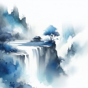 kleines Haus am Wasserfall