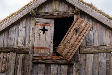 Verlaten huisje in IJsland, in Vikingstijl