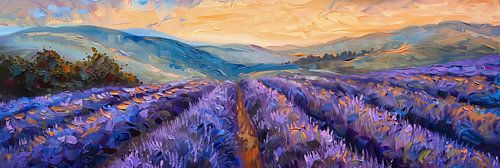 Lavendelvelden bij Zonsondergang