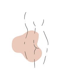 Female Figure Line Drawing With Abstract Shape Print by MDRN HOME