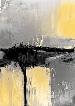 zwart geel abstract van Ela Szczepaniak