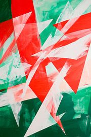 Abstract colour composition in red-green by Poster Art Shop