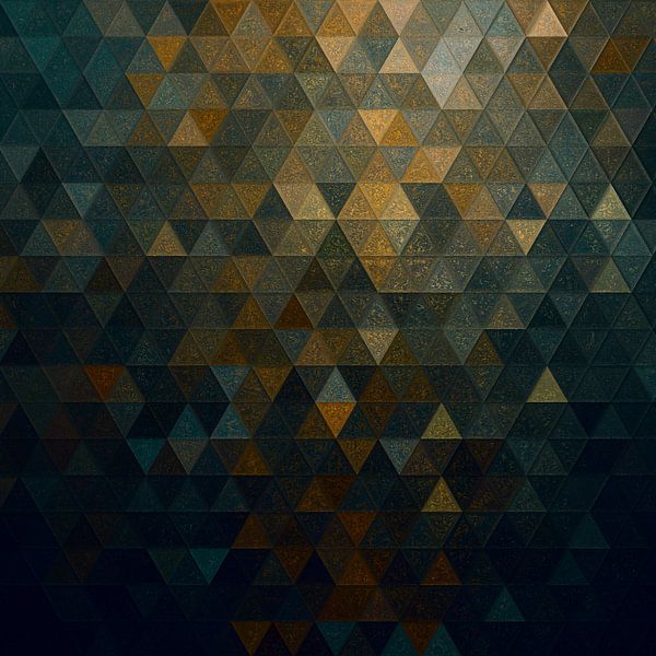 Mozaïek oranje donkergroen grijs #mosaic van JBJart Justyna Jaszke