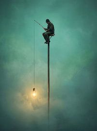 Minimalistischer Fisch mit Hängelampe