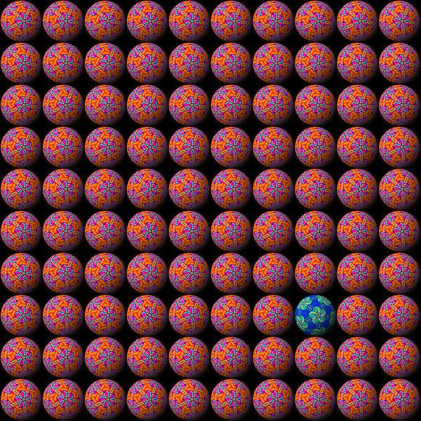 100 balls, 1 separately by Lida Bruinen